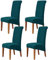 New Velvet Chair Covers Soft Touch Warm Chair Slipcover Large Size Chair Cover Solid Color Stretch Fit Furniture Protector for Dining Room Banquet Hotel Home Decor (S-malachite gree, Pack of 4)