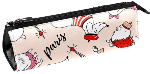 VAPOKF Mops Hund und Turm Stifttasche Schreibwaren Beutel Bleistift Tasche Kosmetiktasche Tasche Kompakte Reißverschlusstasche, multi, 5.5 ×6 ×20CM/2.2x2.4x7.9 in, Taschen-Organizer