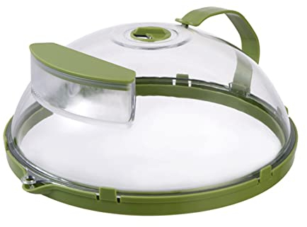 BORDSTRACT Cubierta Antisalpicaduras De Alimentos Para Microondas, Tapa Para Calentar Alimentos Resistente A Altas Temperaturas Con Orificio De Ventilación Y Depósito De Agua A Prueba De Aceite(Verde)