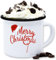 Emaille Tasse Blechtasse - Weihnachtstasse Weihnachten - Merry Christmas Zuckerstange - 300 ml - Weiß Schwarz - weihnachtstassen weihnachtsmotiv crismas glühwein weihnachts candy cane