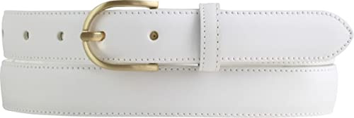 BELTINGER Damen-Gürtel aus Vollrindleder 2,5 cm | Schmaler Gürtel für Damen 25mm | Bombierter Ledergürtel mit goldener Gürtelschnalle