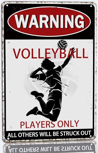 Volleyball-Metall-Blechschild, Vintage-Volleyball-Poster, Schilder, Geschenke für Jungenzimmer, Heimdekoration, Warnung, Volleyballspieler, nur alle anderen werden herausgeschlagen werden, 20,3 x 30,5