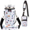 AUPET Water Bottle Holder Carrier Bag fit for 30/20 /14 oz Stanley Flowstate IceFlow Yeti Tumbler,Cup Accessories Sleeve Sling with Phone Pouch & Strap (Cute cat Heart, fit for Tumbler 20oz)