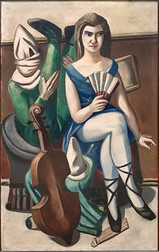 TVLAR Berühmte Gemälde Leinwand Plakat Vintage Leinwanddruck Pierrette und clown von max beckmann für Wohnzimmerdekoration 60x90cm