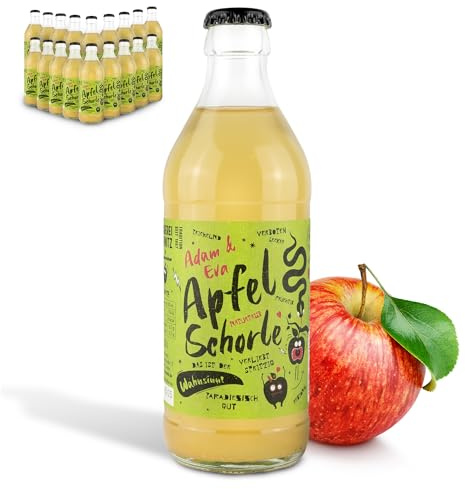 Brauerei Zwönitz Apfelschorle naturtrüb - 18er Pack - je 0,33 Liter Schorle | Schorle aus Apfelsaft naturtrüb in 0,33 L Glasflaschen - Erfrischungsgetränke aus Sachsen