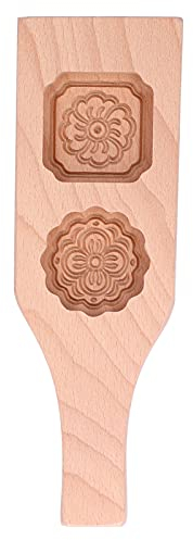 Wooden Cookie Moulds for Baking, Wooden Cookie Moulds Handmade Moon Cake Moulder Cookie Stamps 2 Holes Chinese Mooncake Mould for Muffin Mooncake Biscuit Pumpkin Pie