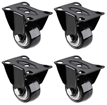 Gummierte Trolley-Räder 4er-Pack robuste Drehgelenke, 1,6 Zoll, schwarze Puor-Räder for Trolley Showcasenitureer, Tragfähigkeit 200 kg