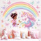 wondever Wandtattoo Regenbogen Groß Wandaufkleber Einhorn Schmetterlings Mädchen Wandsticker Wanddeko für Kinderzimmer Mädchen Schlafzimmer