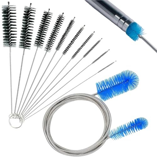 KLLJ Brosse de Nettoyage pour Aquarium,11pcs Tuyau Brosses de Nettoyage,Brosse Goupillon Nettoyage Tube,Brosse pour Tuyau d'eau filtrante Aquarium Aquarium pour Aquarium Cuisine Maison