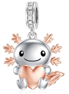 PROESS Axolotl Armbänder Charms 925 Sterling Silber Axolotl Bead Niedlicher Axolotl Halskette Armband Axolotl Schmuck Geschenke für Damen Mädchen Frauen Axolotl Liebhaber