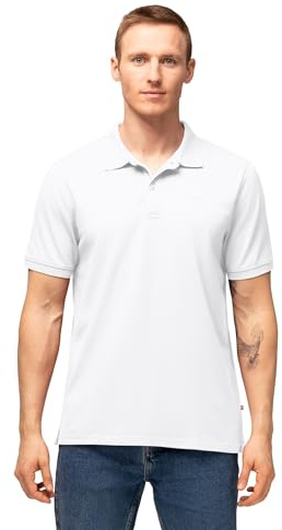 DANISH ENDURANCE Polo Hombre Manga Corta en Algodón Orgánico, 1 o 2 Pack, Blanco, M