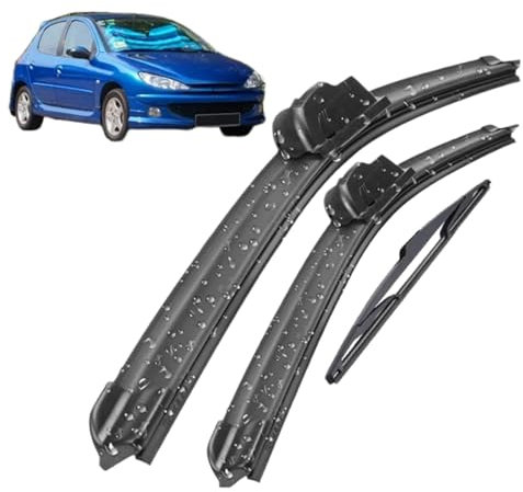 YJTYC Escobilla Limpiaparabrisas para Peugeot 206 Hatchback 2001-2006 26+16+14(LHD), Parabrisas De Coche Escobillas Limpiaparabrisas Delanteras Y Traseras 3 Piezas