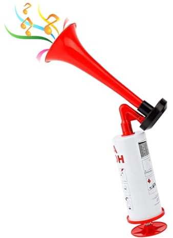 UMLIPOT Air Horn, Handheld Signalhorn, Fanfare Horn, Metall Klassische Lufthorn, TröTe Drucklufthorn, Druckluft Hupe. (rot)