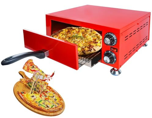 STWBHW Stainless Steel Pizza Oven Indoor,Commercial Pizza Cooker,12 Indoor Electric Pizza Oven with Adjustable Temperature & 60 Minutes Timer,Maximum 300℃ Stainless Steel Table Top Pizza Maker