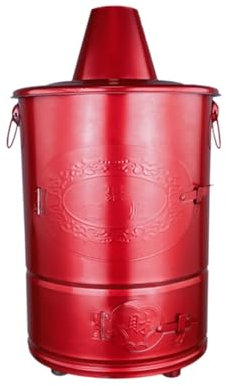 Edelstahl-Feuergrube Verbrennungsofen Papierbrenner mit Deckel versehener Verbrennungskorb zum Verbrennen von Abfällen im Freien Lagerfeuer-Feuergrube mit Griff geeignet für Haushalte und Gärten.(Extr