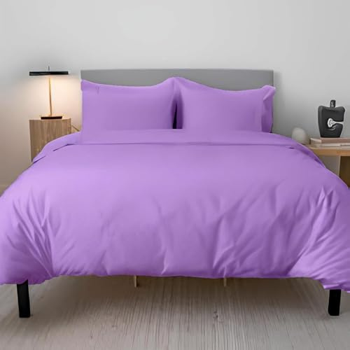 EverSoft Bedding 3PCS 100% Egyptian Cotton Single Size Duvet Cover Set with Fitted Sheet & 1x Pillowcase 400 Thread Count Single Duvet Cover Set