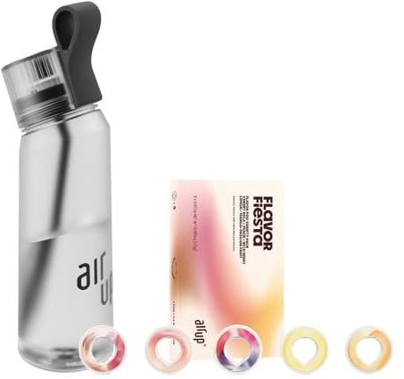 air up® water bottle (22 oz) for school, sports, gym | includes 5 scent pods & straw | flavored bottle in white – also for kids, boys, girls | no calories, sugar-free and suitable for carbonation