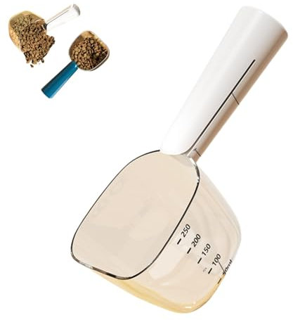 Cuillère Multi-Usage, Cuillère Graduée Transparente,Pelle à Nourriture pour Animaux de Compagnie, Doseur Croquettes Chien Cuillère à Nourriture pour Chat Cuillère à Mesurer à Long Manche,Cuillère à no