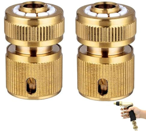 Raccord de tuyau en laiton pour jardin : raccords rapides et raccords pour tuyau de 13 mm – Séparateur de robinet pour pelouse, cour, bateau – Idéal pour les bricoleurs et les jardiniers en plein air