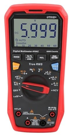 1pc UT61D+ Digital Multimeter Professional Tester RMS Auto Range AC 1000V Peak Hold Capacitance Test 60mF Meter