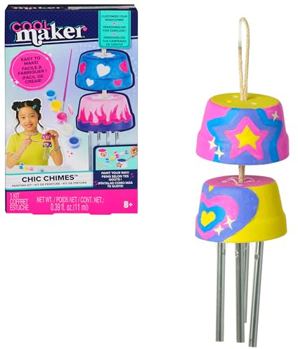Cool MAKER, Chic Chimes Painting Kit with 5 Colours, Paint & Design a Stylish Windchime, Room Decor Arts and Crafts Kit, Kids Toys for Girls Ages 8 and up