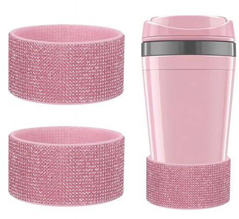YELARXI Lot de 2 bottes de protection en silicone à paillettes et antidérapantes avec fond de 7,4 à 7,5 cm – Convient pour bouteille d'eau Stanley Tumbler et 887 à 1200 ml – Rose foncé