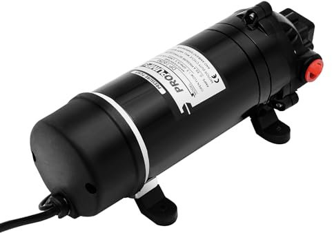 DioPaiB Pompa autoadescante per trasferimento dell'acqua, 120 W, 220 V, pompa dell'acqua 80 – 90 psi, pompa di aumento della pressione 5,1 – 5,5 l/min, pompa booster con membrana a 3 camere, pompa