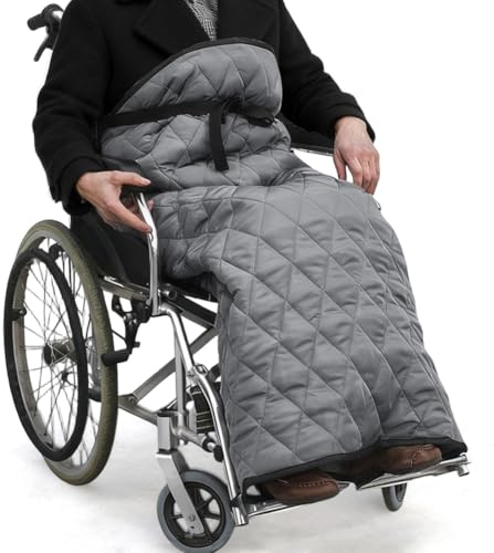 Rollstuhl-Wärmesack, Rollstuhldecke Decke für Rollstuhl, Decke für Rollstuhlfahrer, Multifunktionale Kälteschutz-Rollstuhldecke, Rollstuhlsack Winter Rollstuhl Schlupfsack, Wasser, Schutz Kälte (Grau)