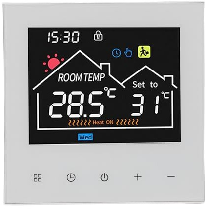 Fafeicy Thermostat Intelligent à écran Tactile LCD, Thermostat à économie d'énergie Programmable pour la Maison et le Bureau avec des Horaires Personnalisés (Standard)