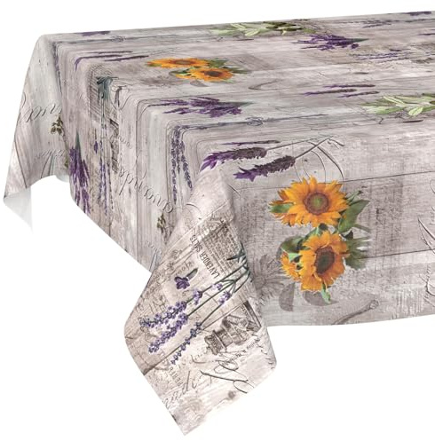 Wachstuchtischdecke Tischdecke abwaschbar Wachstischdecke pflegeleicht wasserabweisend Lotuseffekt Gartentischdecke Provence 350 x 140 cm Schnittkante