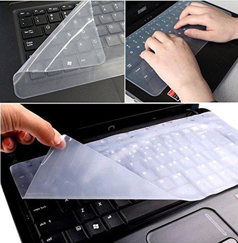 Distinct® 3 Stück Universal Silikon Tastaturschutz Laptop PC Notizbuch-Silikon-freie Tastatur-Schutz-Haut-Abdeckung Ultradünnes Transparentes Silikon Haut Silikonhülle Clear Film (15.6 Zoll)