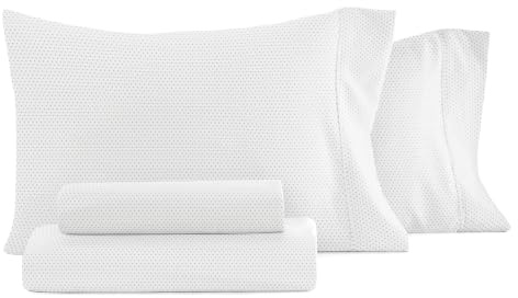 Linen Market 4 Piece King Sheet Set - Breathable, Double-Brushed Patterned Cooling Sheets – Oeko-TEX Certified Ultra Soft & Wrinkle-Free 16 Deep-Pocket King Sheets - Easy Care Stippled Light Gray