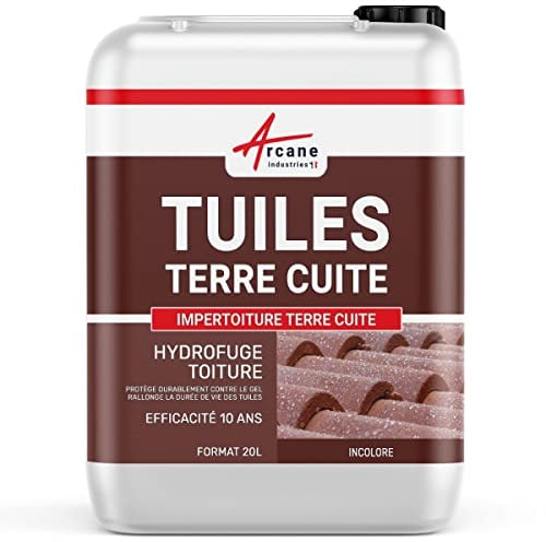 Hydrofuge Toiture - Imperméabilisant Tuile en terre cuite - IMPERTUILE TERRE CUITE - 20 L (jusqu'à 100 m²) - ARCANE INDUSTRIES