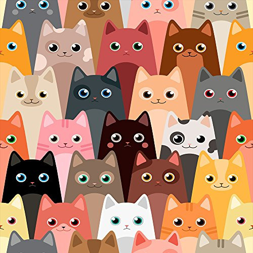 murando Wallpaper 10m / 394 Peel and Stick Self-Adhesive Decorative Foil Wall Mural Removable Sticker Premium Print Picture Image Design Home Decor Cats Children e-B-0028-j-a