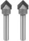 sourcing map 90 Degree V-Groove Router Bit 1/2 Dia with 1/4 Shank, Carbide Tipped V Grooving Bit, 2pcs (Gray)