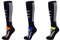 PistenSauser 3 Paar Thermo Kinder Skisocken, Ski Kniestrümpfe mit gepolsterten Funktionsbereichen und zusätzlicher Garantie (Orange/Blau/Gelb, 31-34)