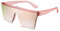 JIM HALO Occhiali da Sole Grandi Unisex. Lenti Specchiate senza Cornice. Per Donna - Uomo [Montatura Rosa | Lenti Specchiata Rosa]