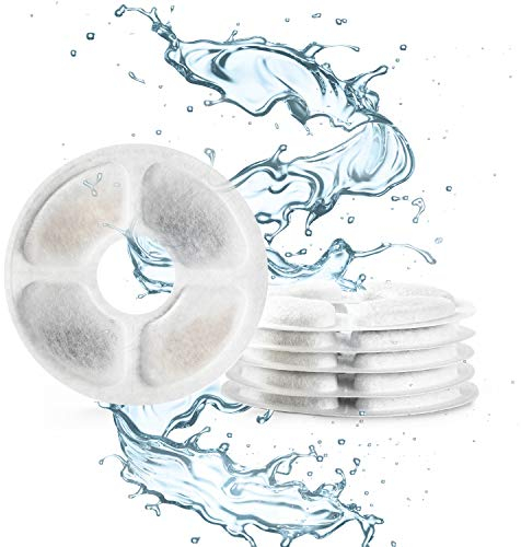 Toozey Katzenbrunnen Filter, 6 Stück Ersatzfilter für Trinkbrunnen für Haustier, Filter für Katzentrinkbrunnen, Ersatzfilter enthalten Aktivkohle und Ionenaustausch