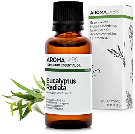 Aroma Labs - Eucalipto Radiata - Aceite Esencial Orgánico - Quimiotipado y Certificado AB - 30 mL