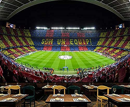 Papier peint mural de style industriel de terrain de football papier peint 3d foot gris noir poster pierre photo salon new york graffiti chambre -150cm×105cm