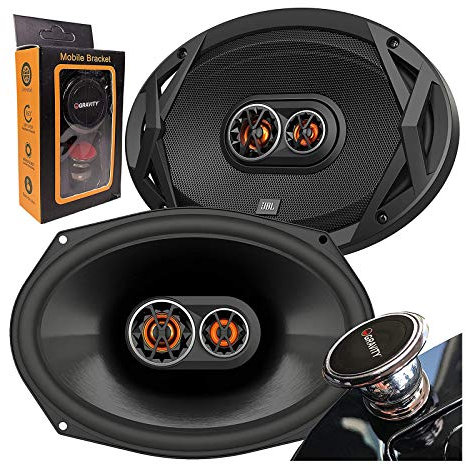 JBL Club 9630 480 Watts 6x9 Club Series 3-Way Coaxial Car Speakers with Gravity Magnet Phone Holder Bundle