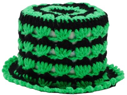 (28) Klopapierhut Klohut Toilet paper hat in Neongrün und Schwarz gehäkelt Auto Fußball Kult Geschenk Sport Scherzartikel