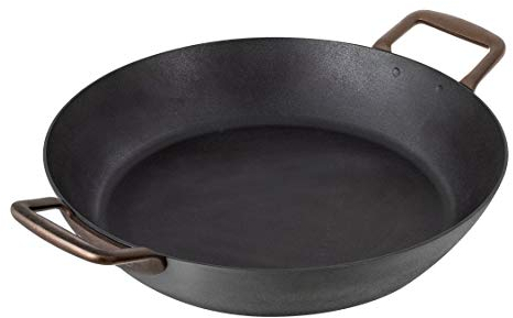 KUHN RIKON Eisenpfanne Black Star 28 cm mit Seitengriffen, Pfanne aus langlebigem Eisen für scharfes Anbraten, Induktion, backofenfest