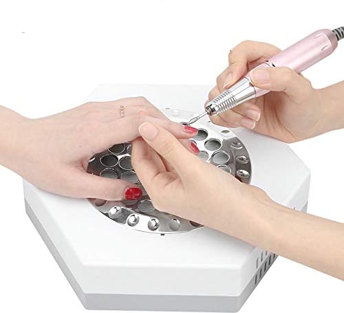 scosao Nagelstaubabsauger mit Filter 80W Hohe Saugleistung Nagelstudio Staubsauger Profi Nagel Staubabsaugung Tischabsaugung Nageltisch für UV Gel Nail DIY Fingernagel,