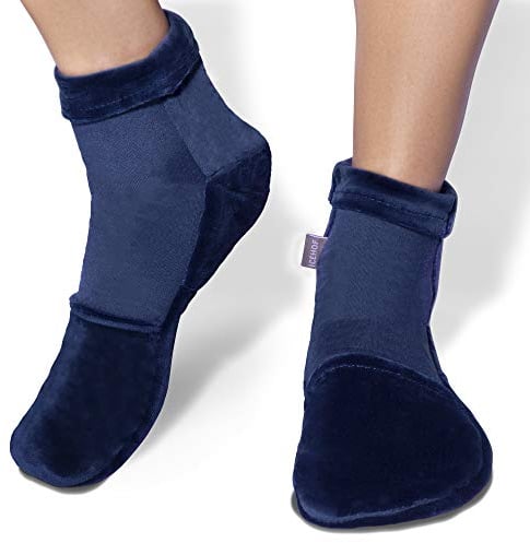ICEHOF Kühlsocken mit 4 Kühlakkus - Sanfter Stoff / 1 Paar mit Kühlpads Gel Kältetherapie für Füße Zehen bei Chemo-Therapie Rheuma Kältesocken Chemo - Unisex Gr. S