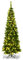 COSTWAY 135/200/225cm Bleistift Weihnachtsbaum mit warmweißen LED-Leuchten, künstlicher Tannenbaum mit Klappsystem und Metallständer, Christbaum PVC Nadeln, Kunstbaum Weihnachten Grün (225cm)