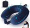 TALLGO Cuscino cervicale da viaggio, cuscino in memory foam per aeroplano, supporto per la testa, morbido cuscino regolabile per aereo, auto e casa reclinabile (blu scuro)