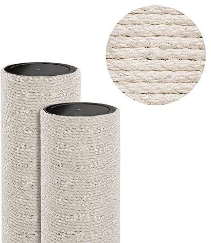 HAPPYPET Sisalstamm für Kratzbaum Ø 18 cm - 40/50/60/80 cm, Dickes Sisal, Massiver Ersatz-Stamm Säule für Katzenbaum, M10 Gewinde, Ersatz Kratzstamm