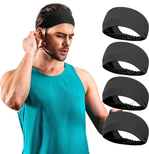 Sport Stirnband Herren Kühlende Schweißband Stirn, Stretchy Haarband Schweißabsorption Atmungsaktiv Haarreif Männer Geeignet Für Bewegung, Fitness, Laufen