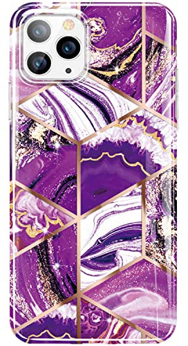 luolnh Compatible with iPhone 11 Pro Max Case,iPhone 11 Pro Max Marble Case,Shockproof Flexible Soft Silicone Bumper Cover Skin Case for iPhone 11 Pro Max 6.5 inch -Purple Blue Plaid
